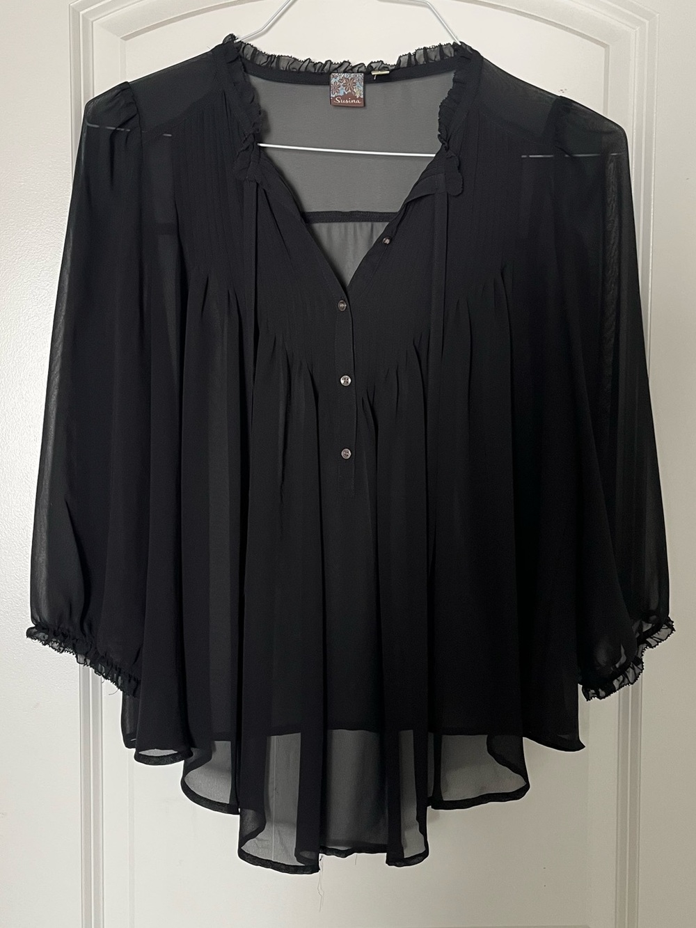 Nordstrom Sheer Black Blouse
